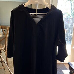 Catherine's Women's Black V-Neck 3/4 Length Sleeves - Size OX (Lg)